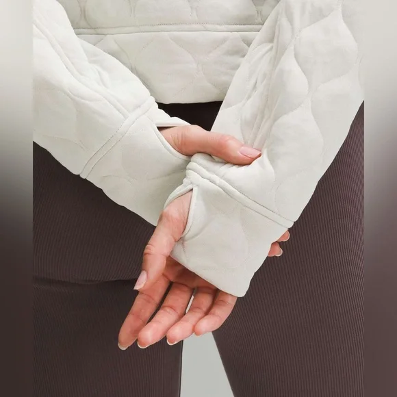Lululemon✨Scuba Oversized Quilted Half Zip✨Plush Insulated Bone cream✨ NEW✨XL - Picture 4 of 16